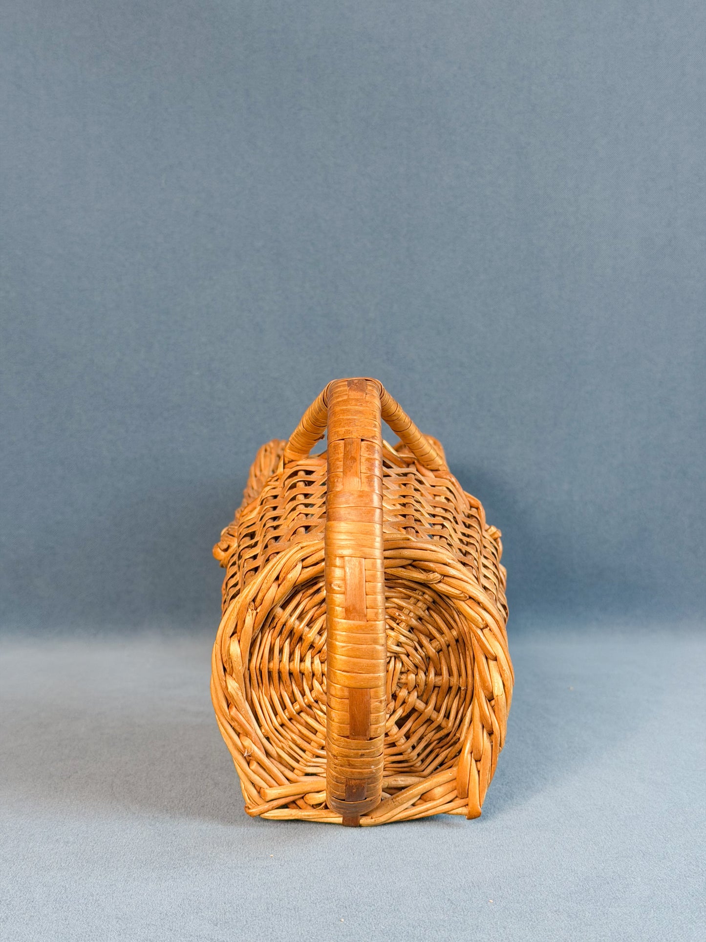 Vintage French Wicker Wine Basket