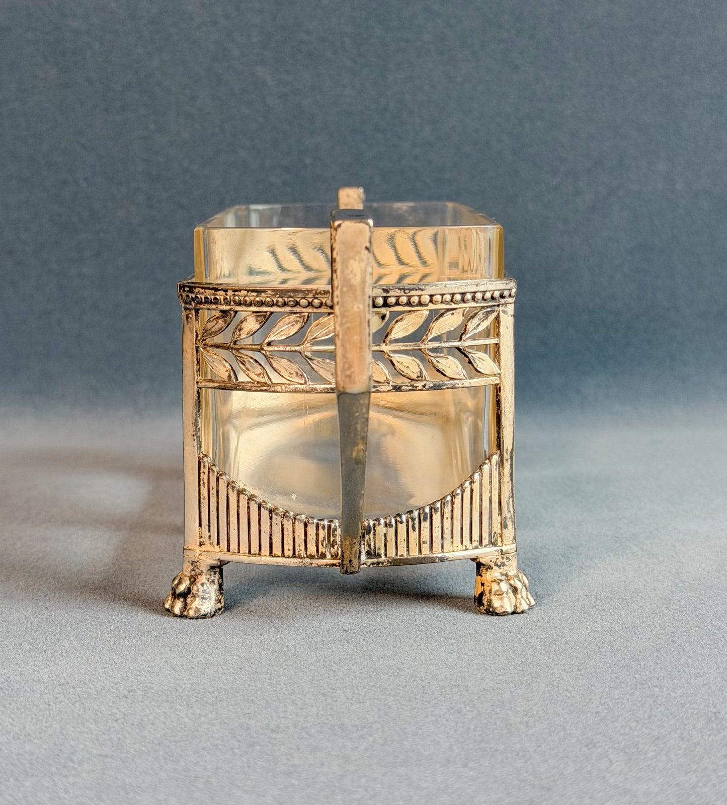 Art Deco French Silverplate & Glass Jardinière