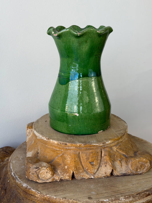 Vintage French Glazed Terracotta Vase No. 1