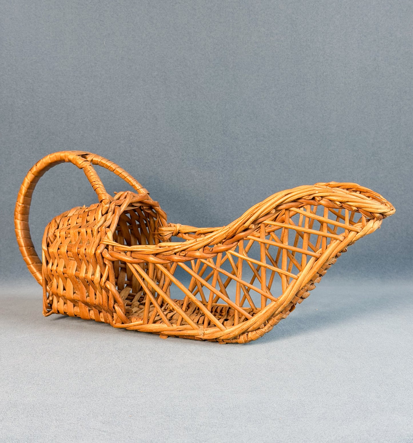 Vintage French Wicker Wine Basket