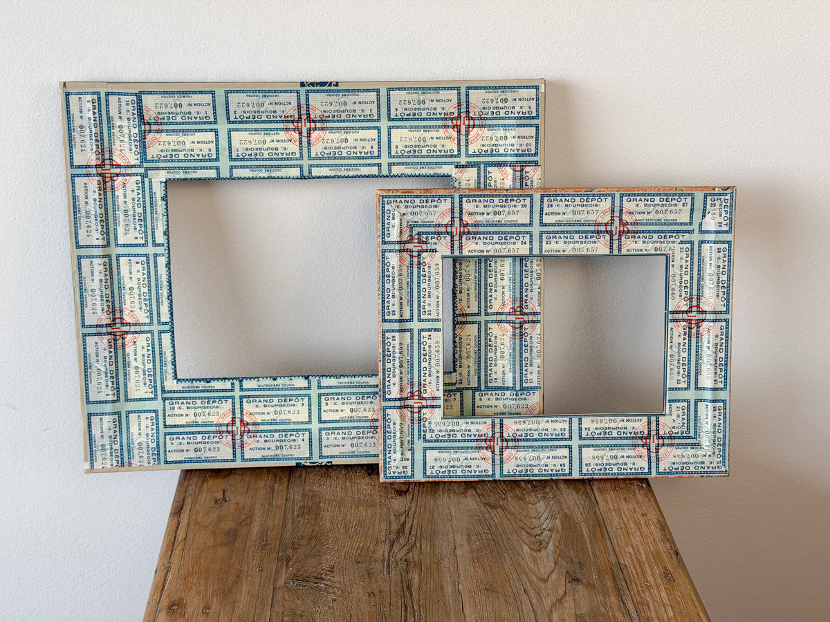 French Découpage Frame Pair No. III | Blue/Red
