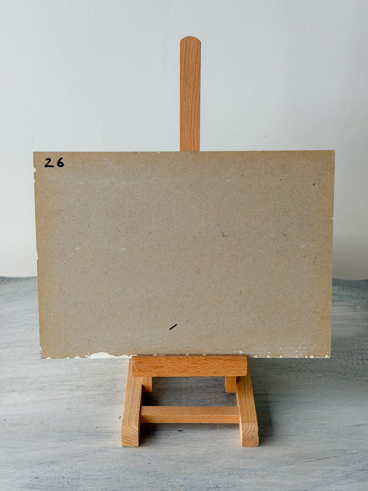 Small Gouache on Cardboard Landscape Painting