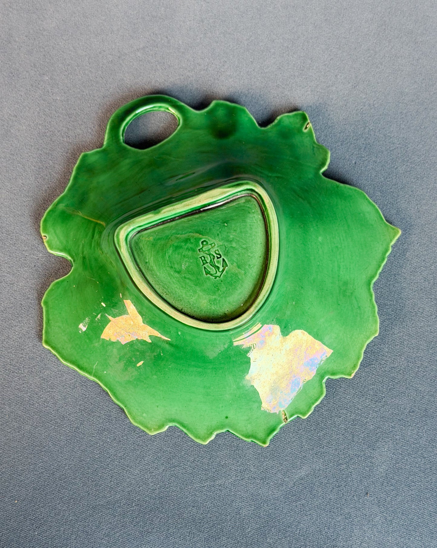 19th c. French Majolica Leaf Dish (Large)