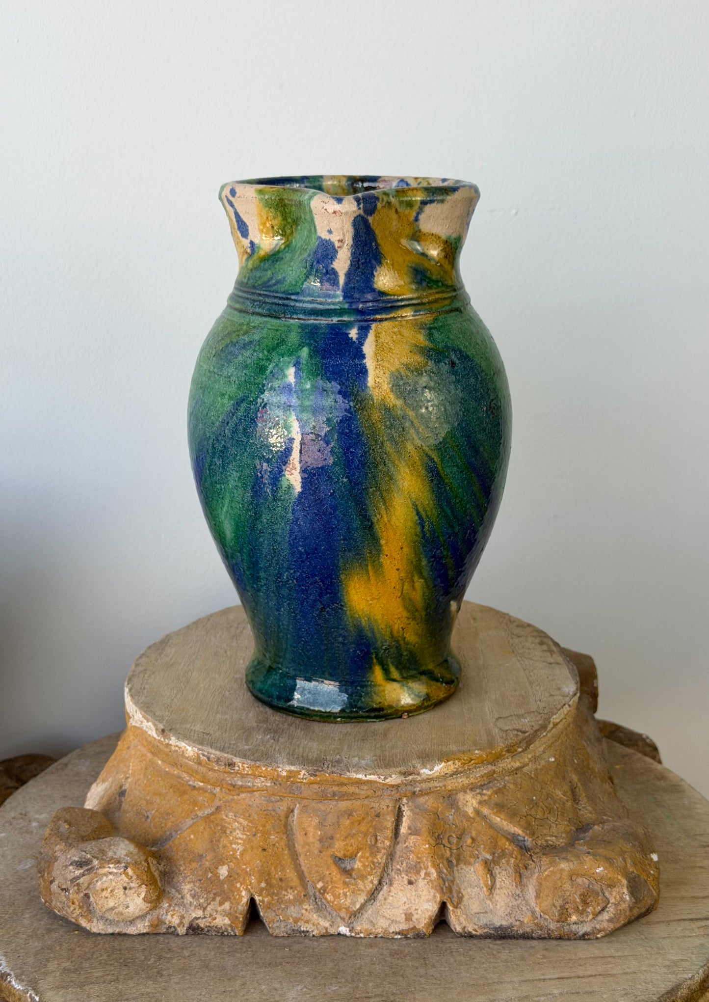 Vintage Italian Glazed Terracotta Pitchers