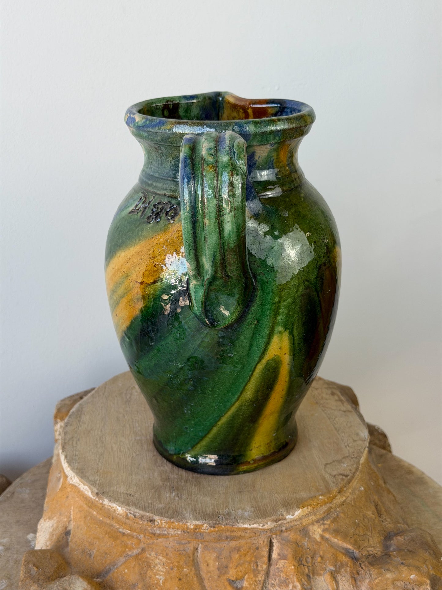 Vintage Italian Glazed Terracotta Pitchers