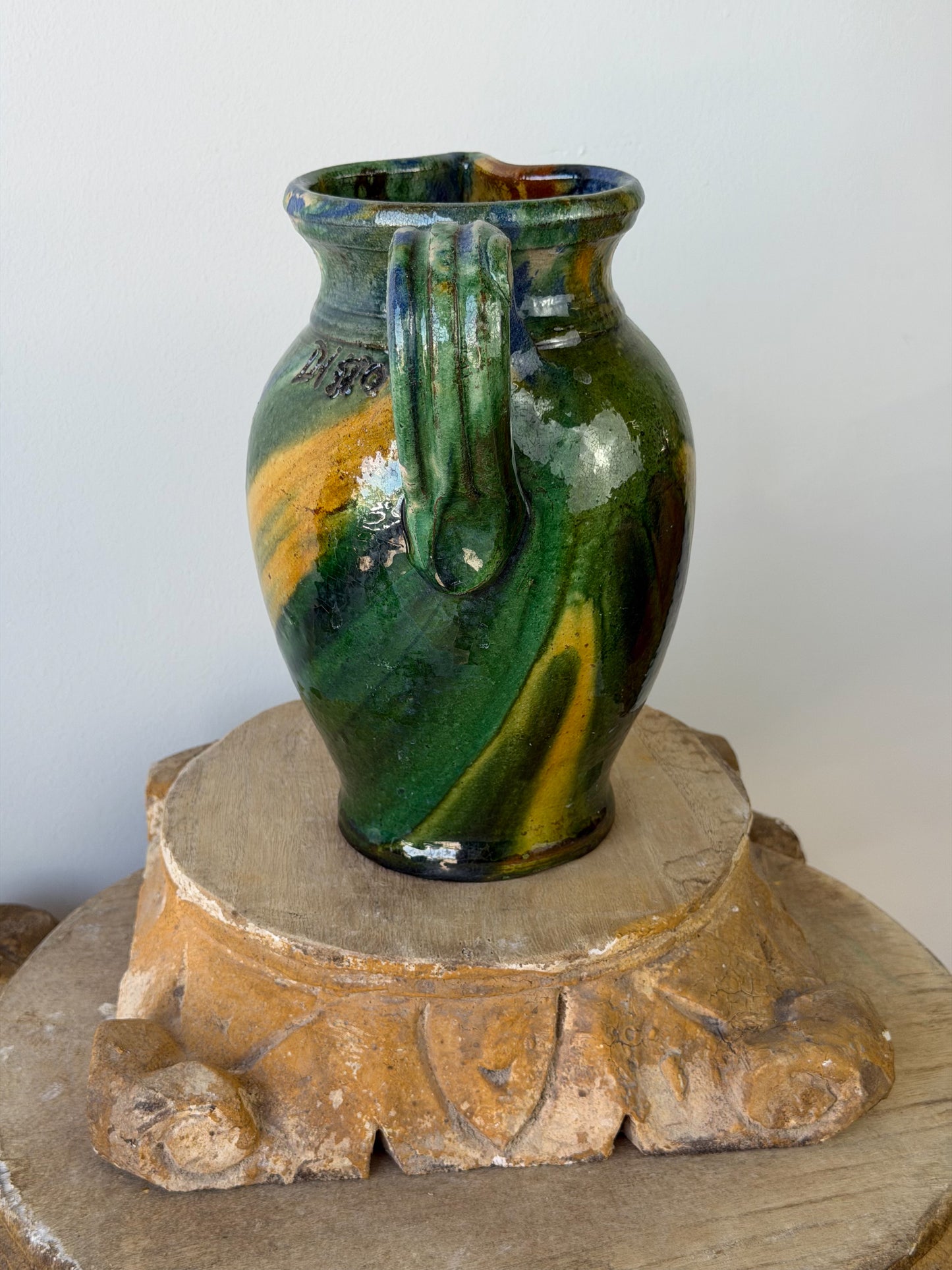 Vintage Italian Glazed Terracotta Pitchers