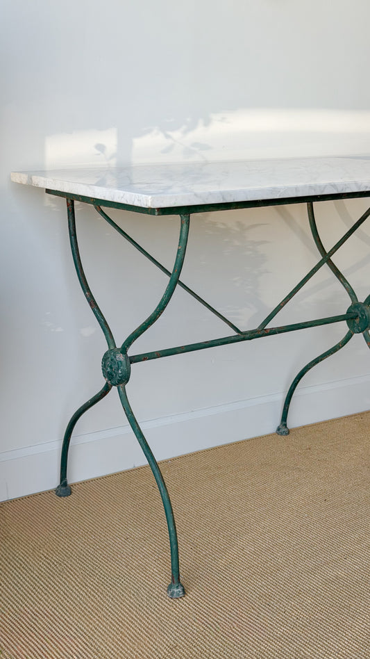 Antique French Marble Top Bistro Table