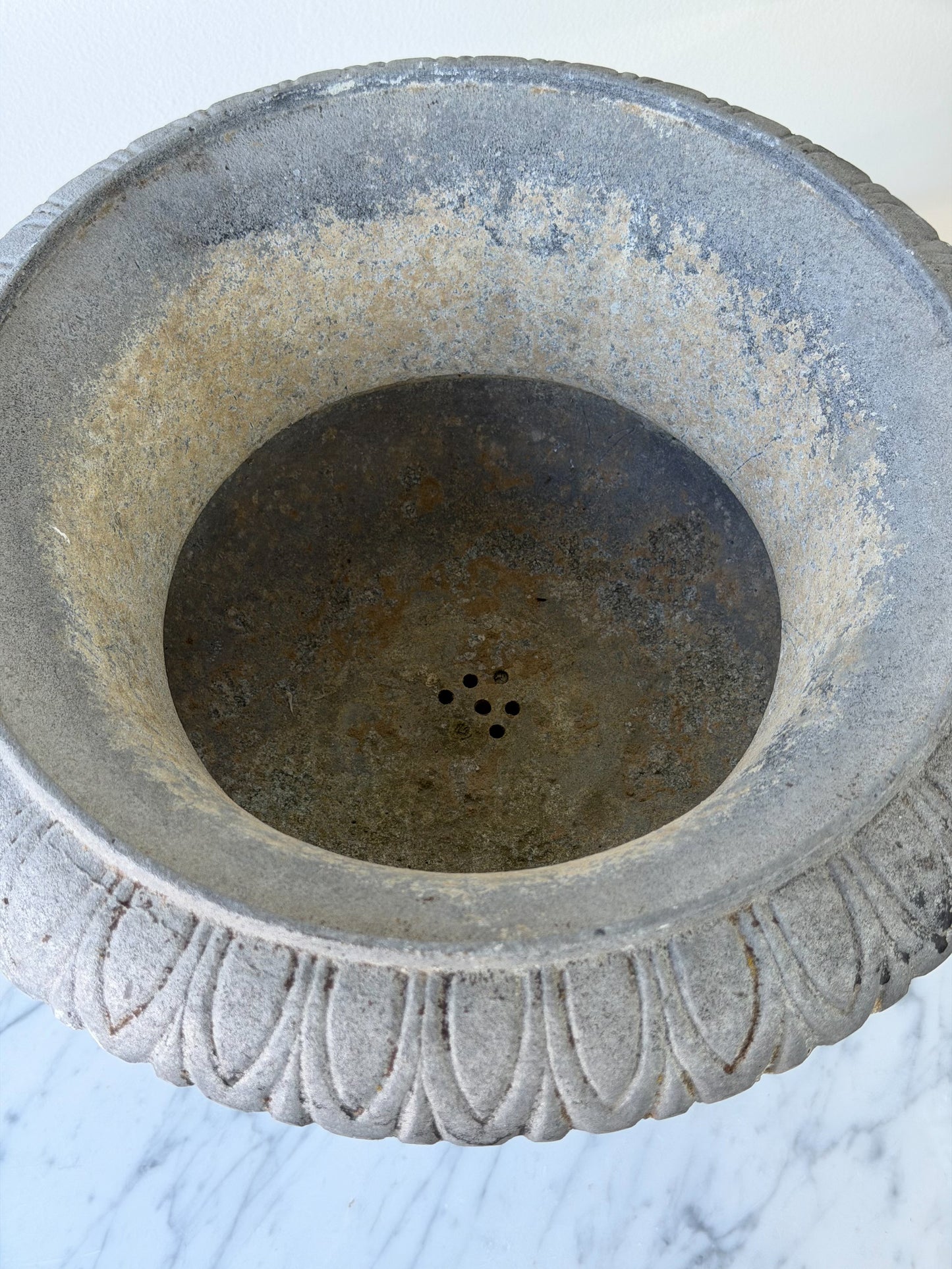 Antique French Zinc Pedestal Urn Pair