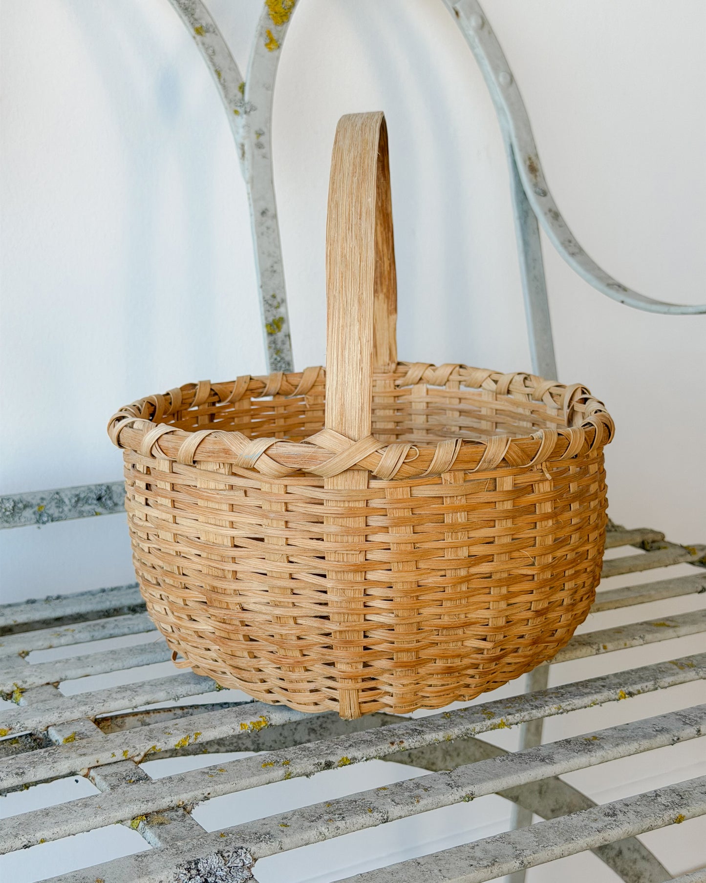 Vintage Round Splitwood Basket