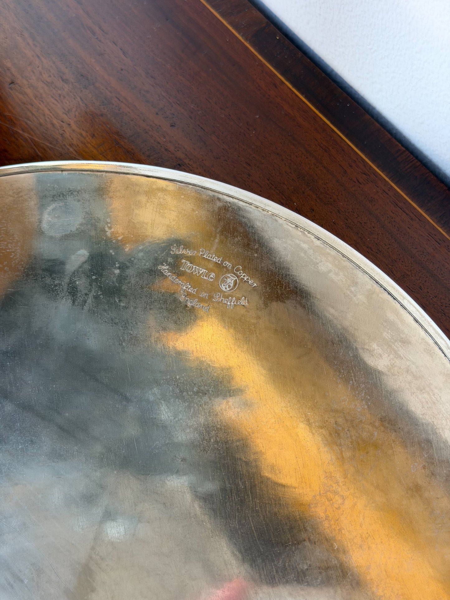 English Silverplate Round Tray (Medium)