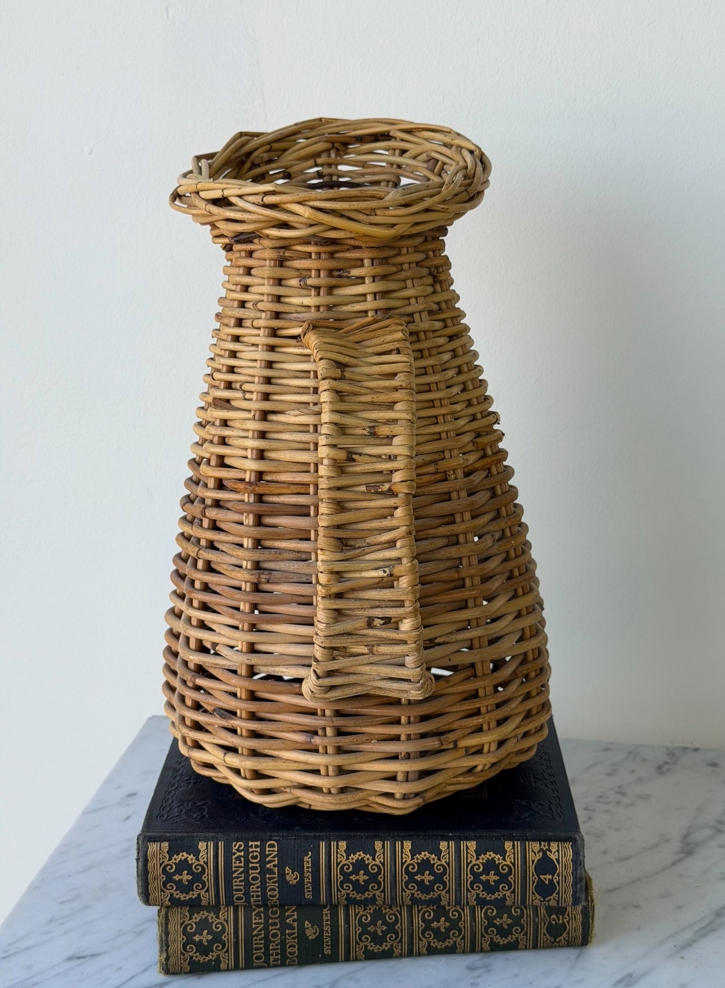 Vintage French Wicker Pitcher
