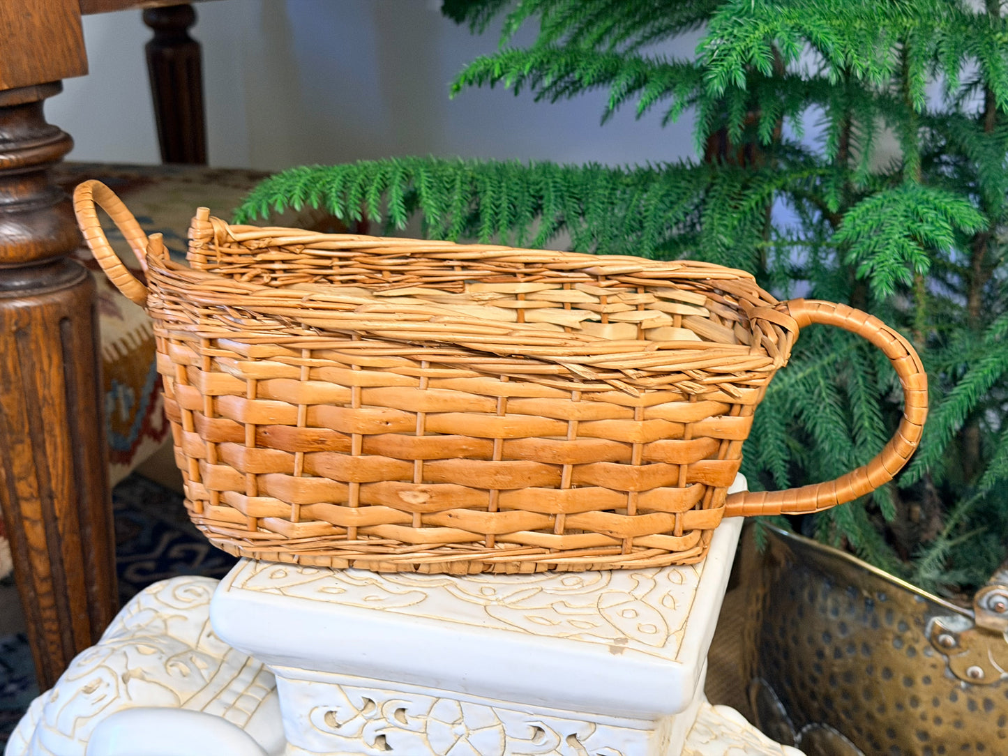 Vintage Wicker Wine Basket