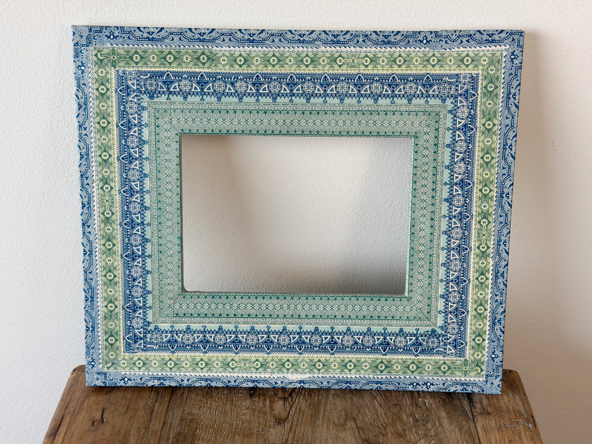 French Découpage Frame Pair No. II | Blue/Green Flat