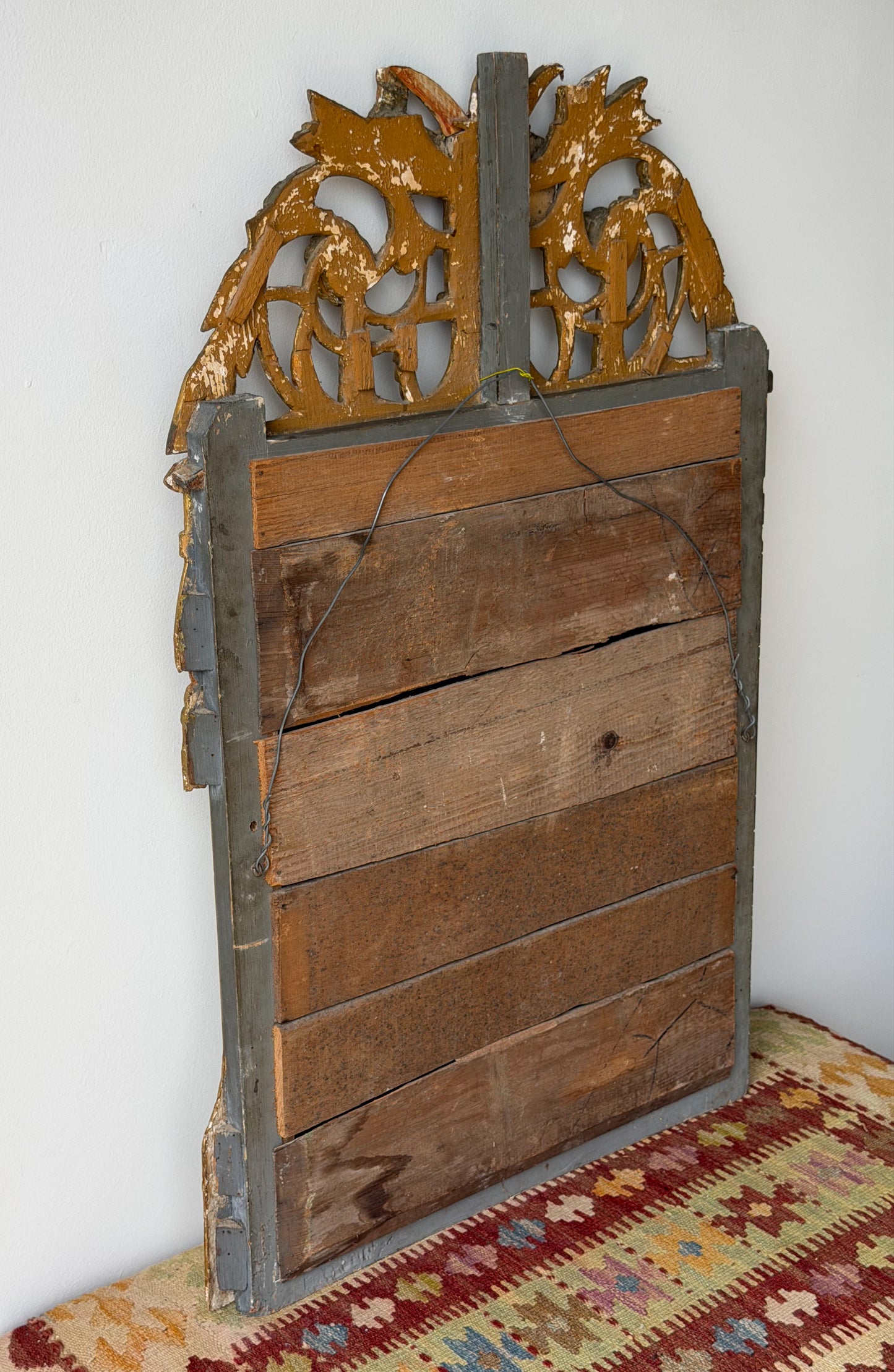Antique French Marriage Mirror (Large - Grape Motif)