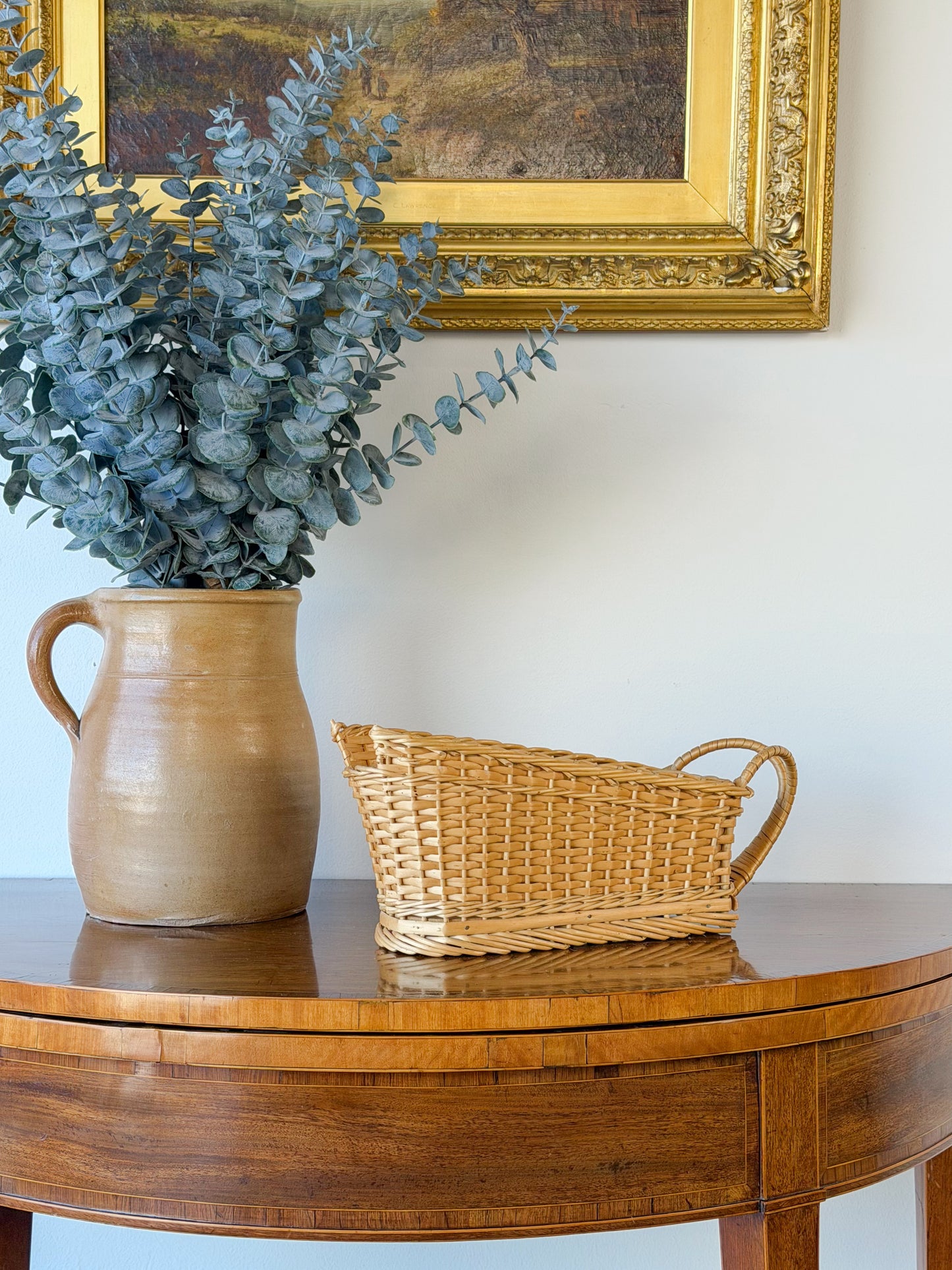 Vintage French Wicker Wine Basket