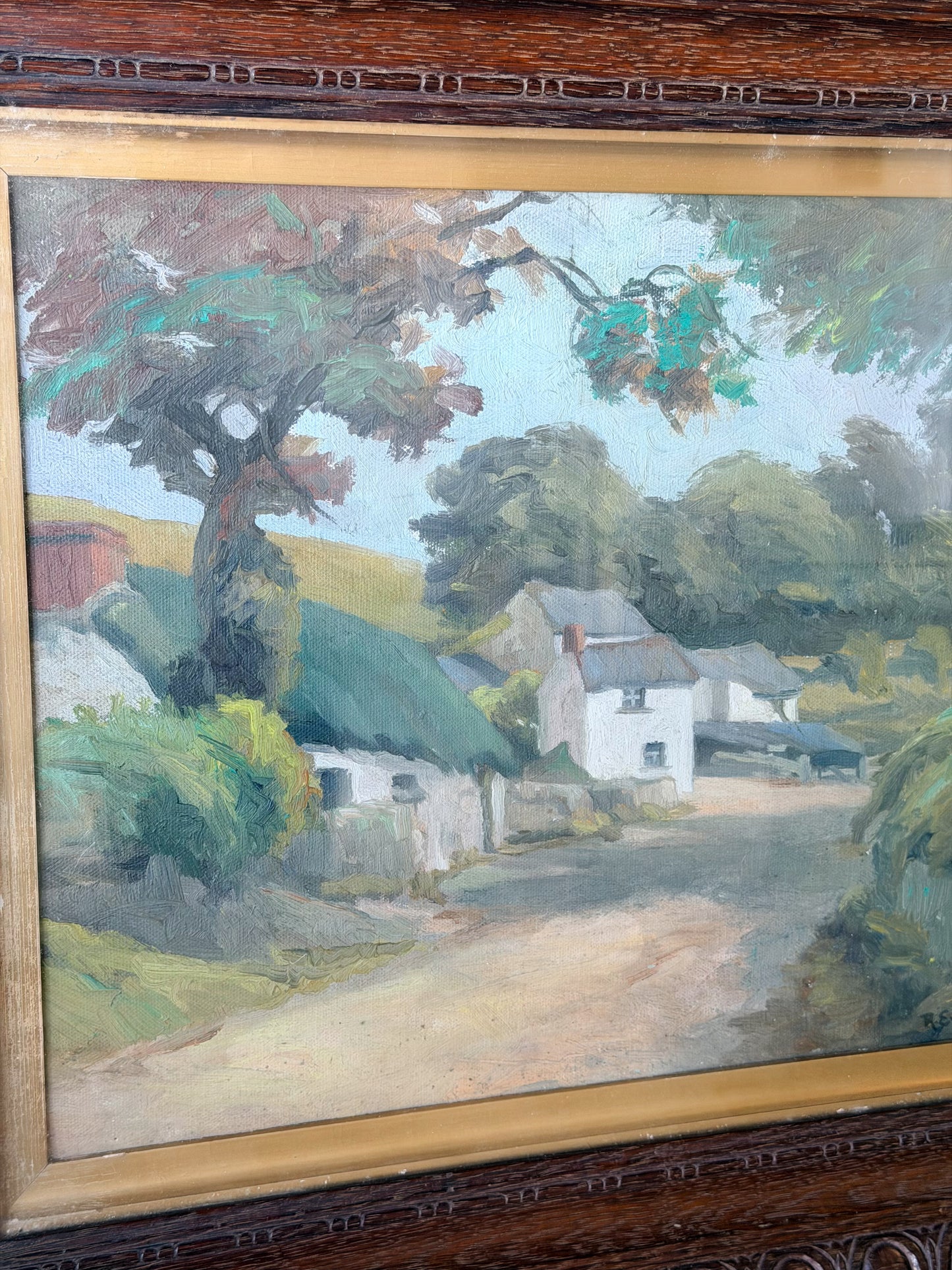 Welsh Hamlet Landscape Oil Painting