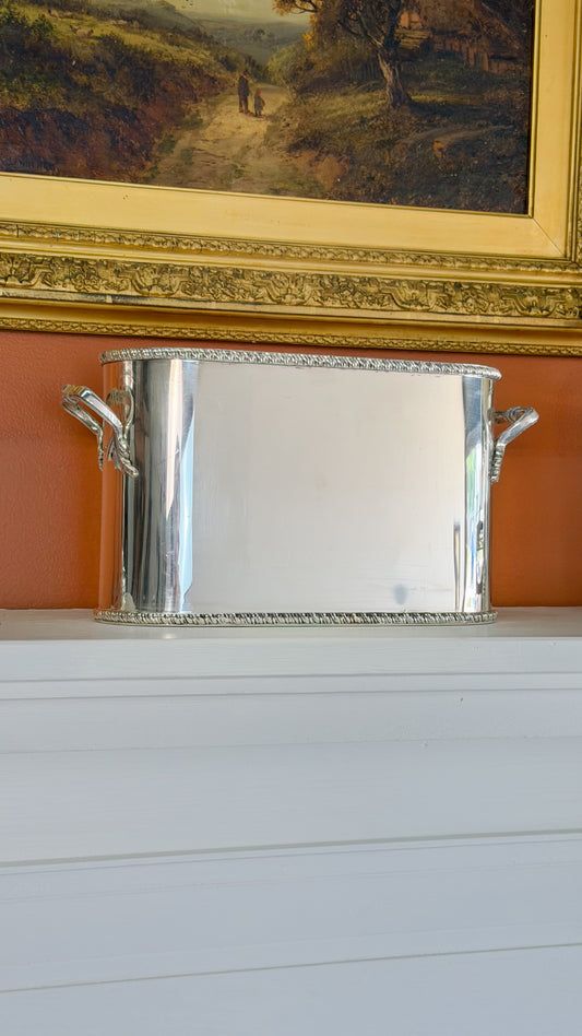 Antique French Silverplate Double Bottle Wine Cooler