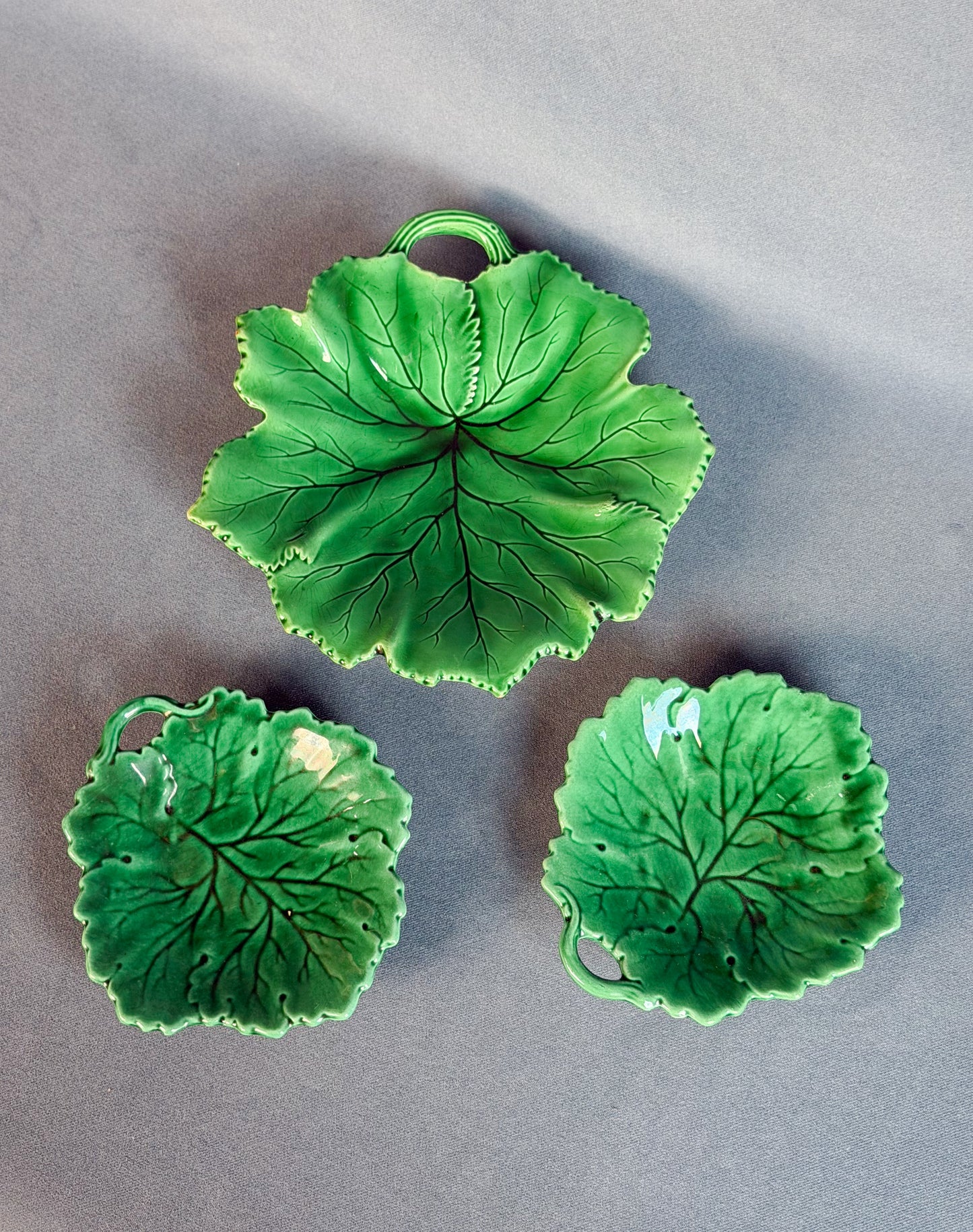 19th c. French Majolica Leaf Dish (Large)