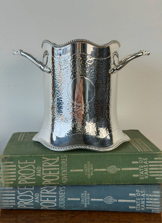 English Hammered Silverplate Wine Cooler
