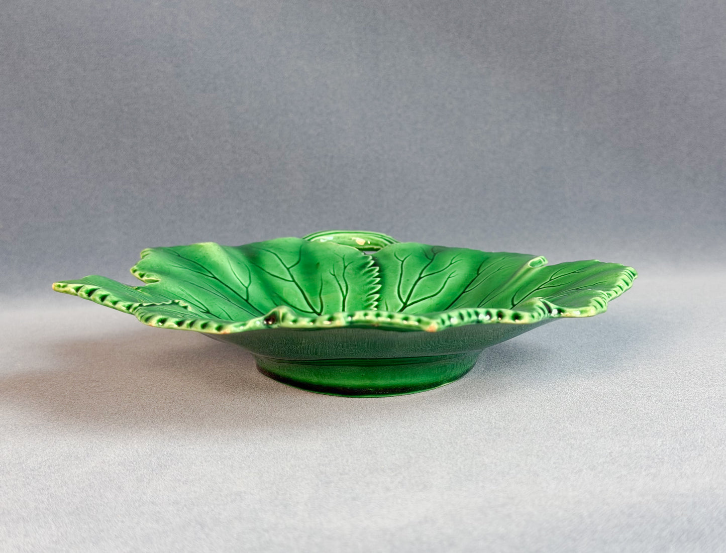 19th c. French Majolica Leaf Dish (Large)