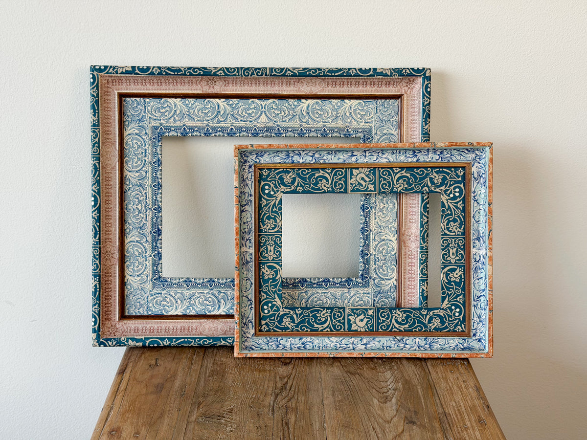 French Découpage Frame Pair No. III | Blue/Red
