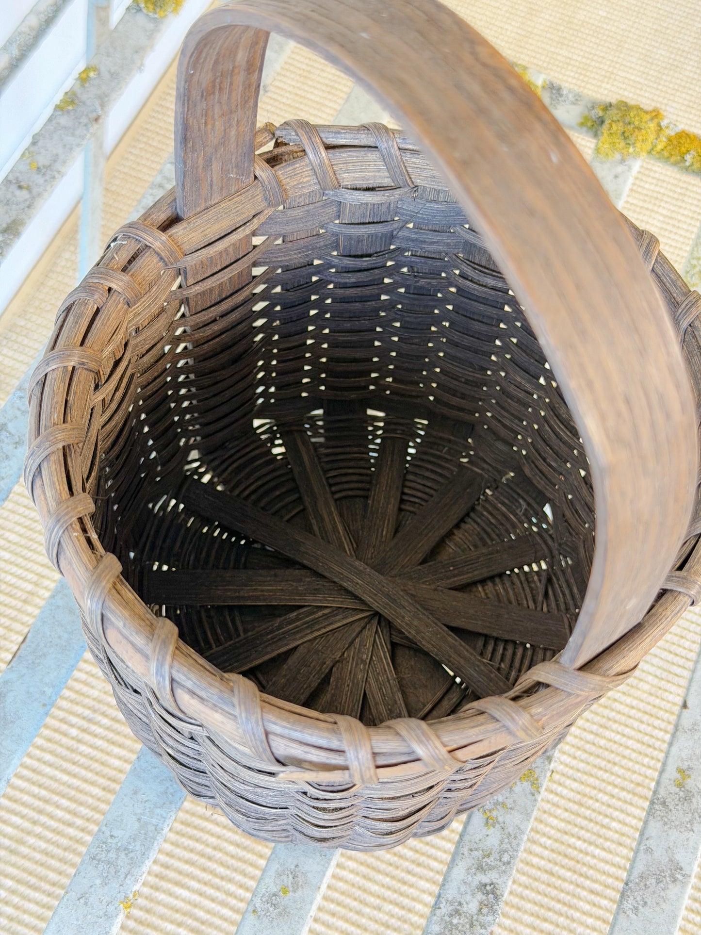 Petite Vintage Stained Splitwood Basket