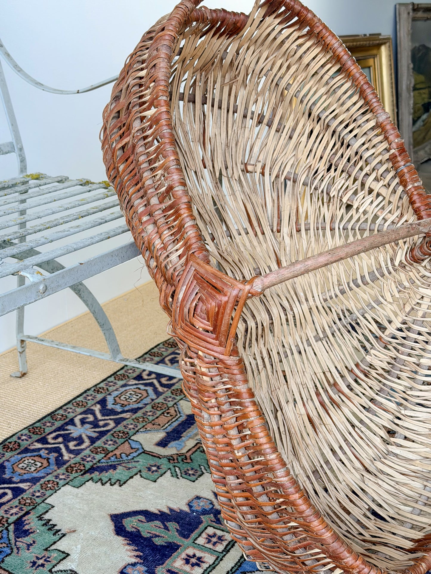 Vintage Large French Gathering Basket