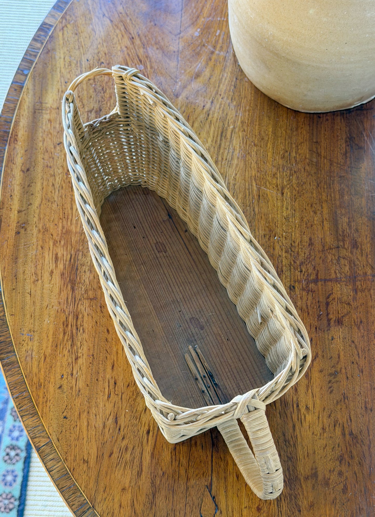 Vintage French Wicker Wine Basket