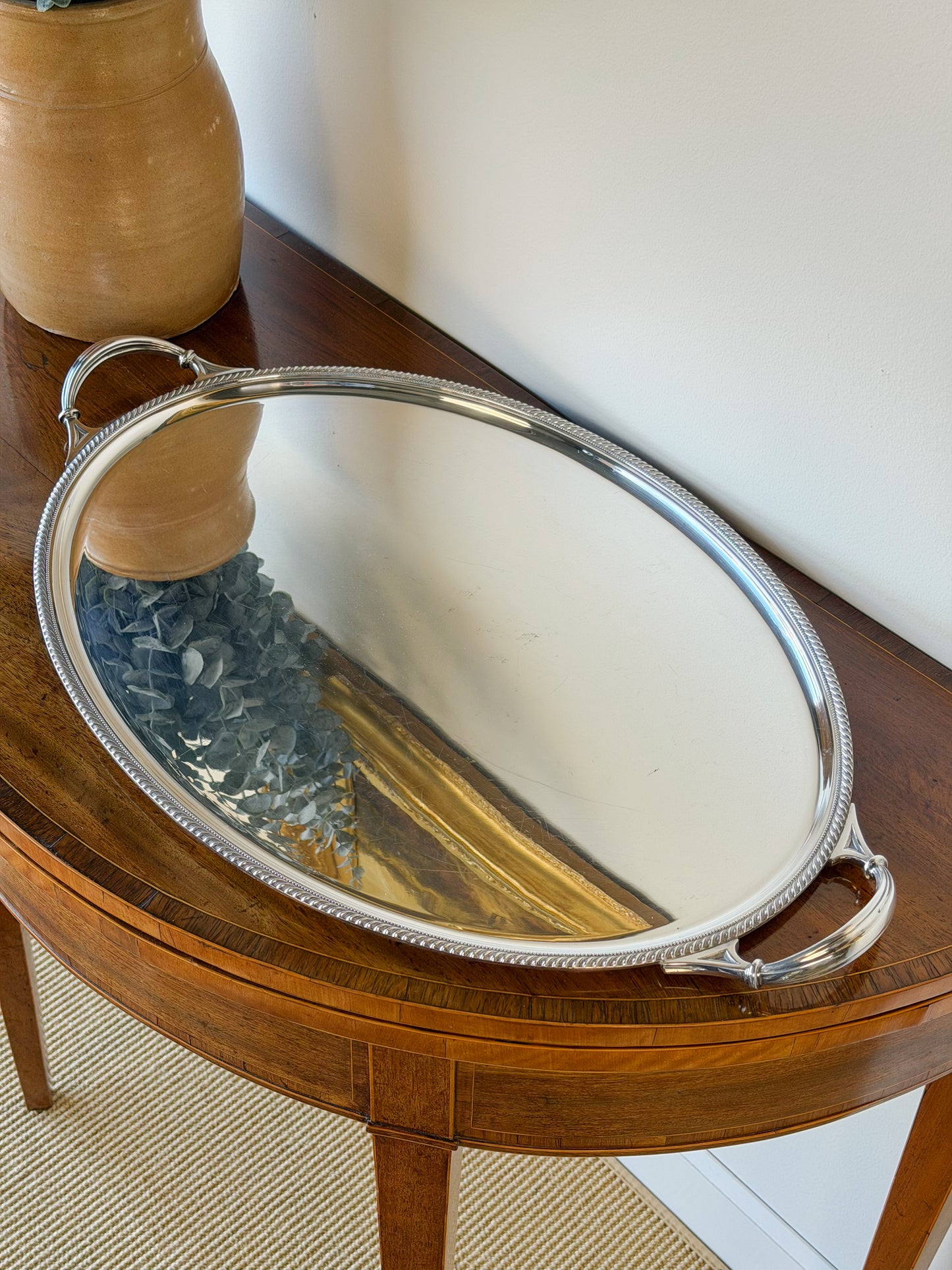 English Silverplate Oval Serving Tray