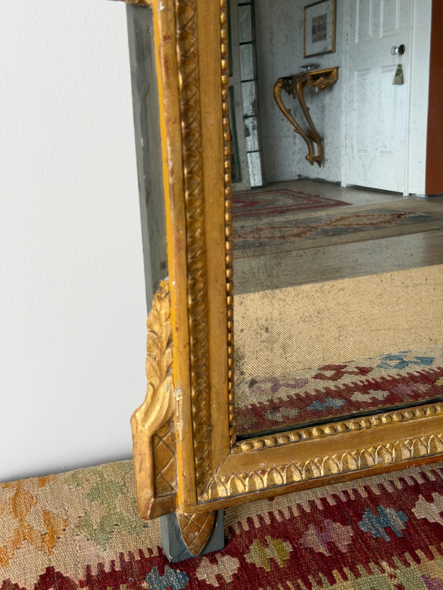 Antique French Marriage Mirror (Large - Wheat Sheaf Motif)