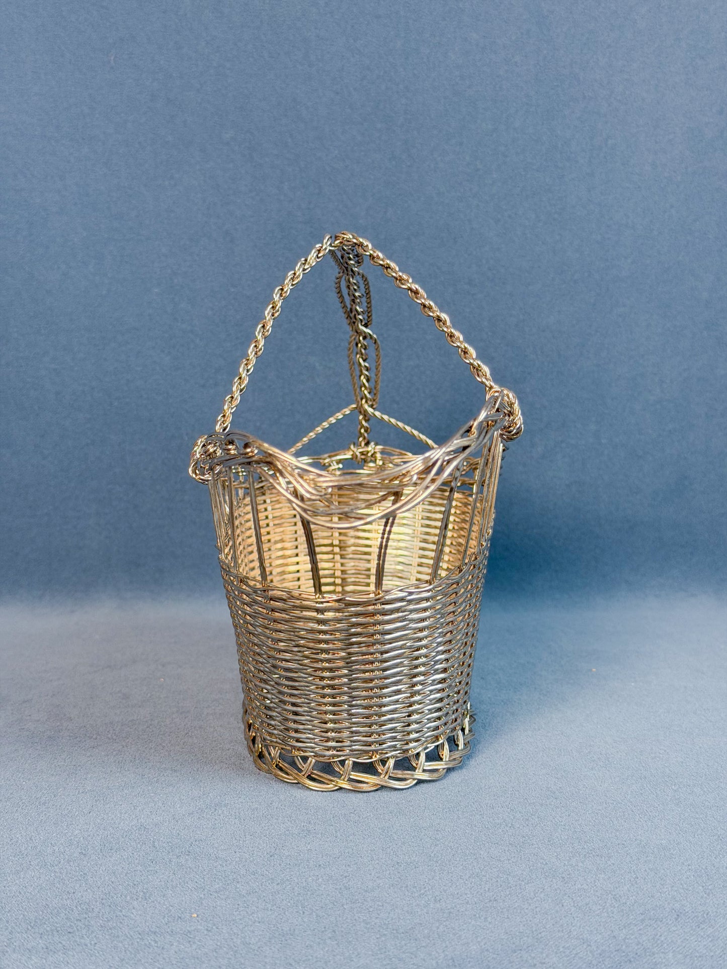 Vintage French Silverplate Wine Basket