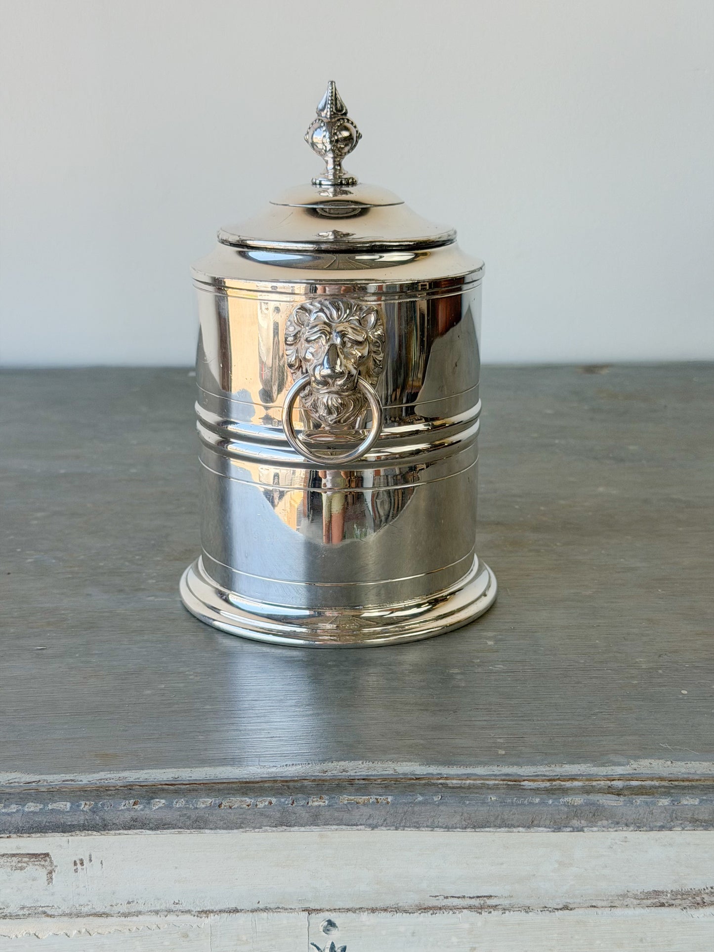 Vintage English Sheffield Silverplate Biscuit Barrel