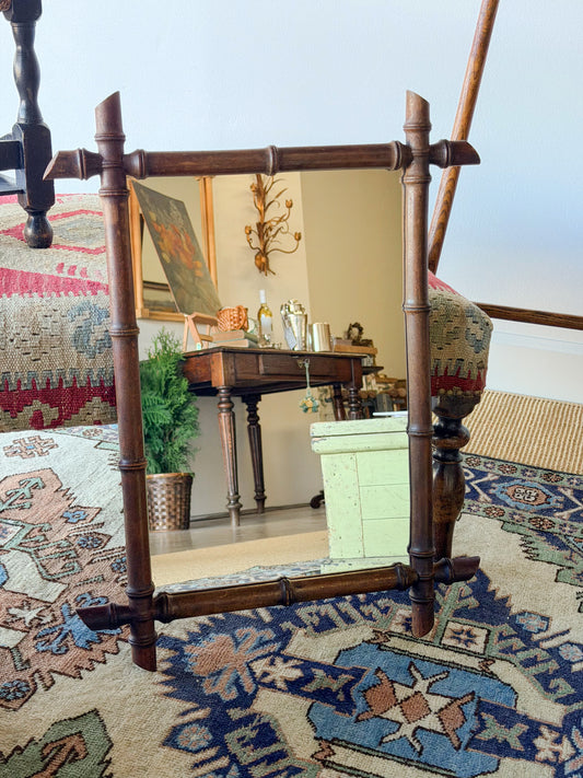 Antique Faux Bamboo Mirror