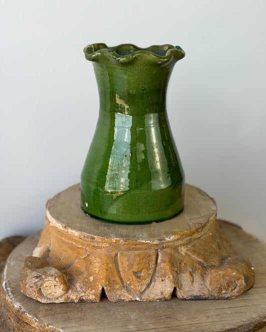 Vintage French Glazed Terracotta Vase No. 2