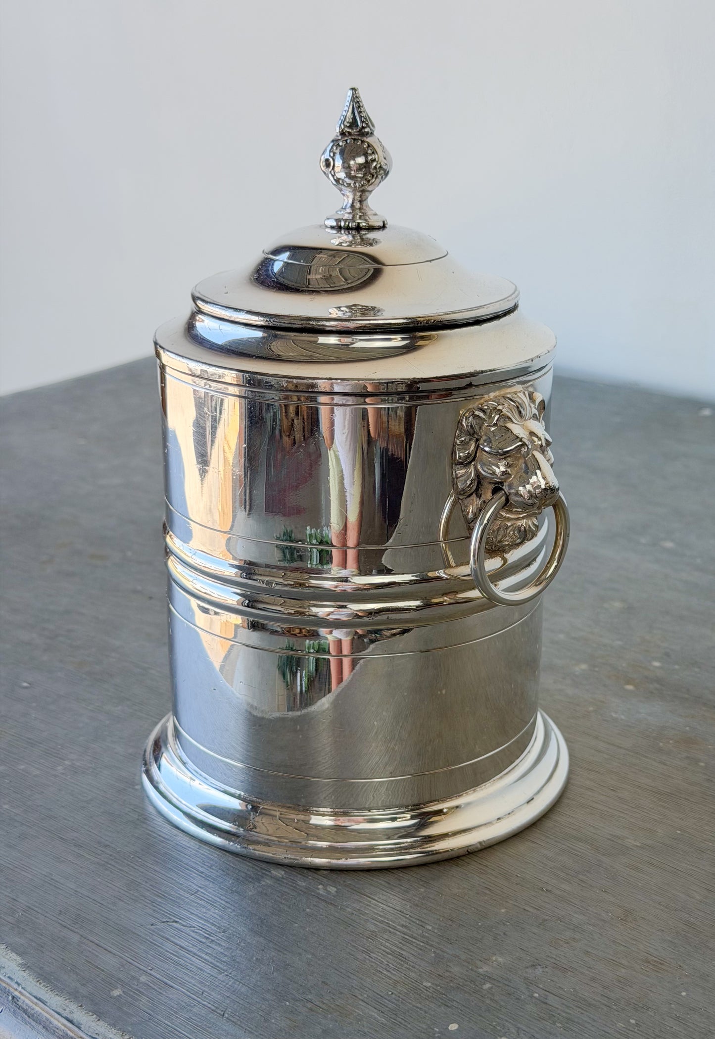 Vintage English Sheffield Silverplate Biscuit Barrel
