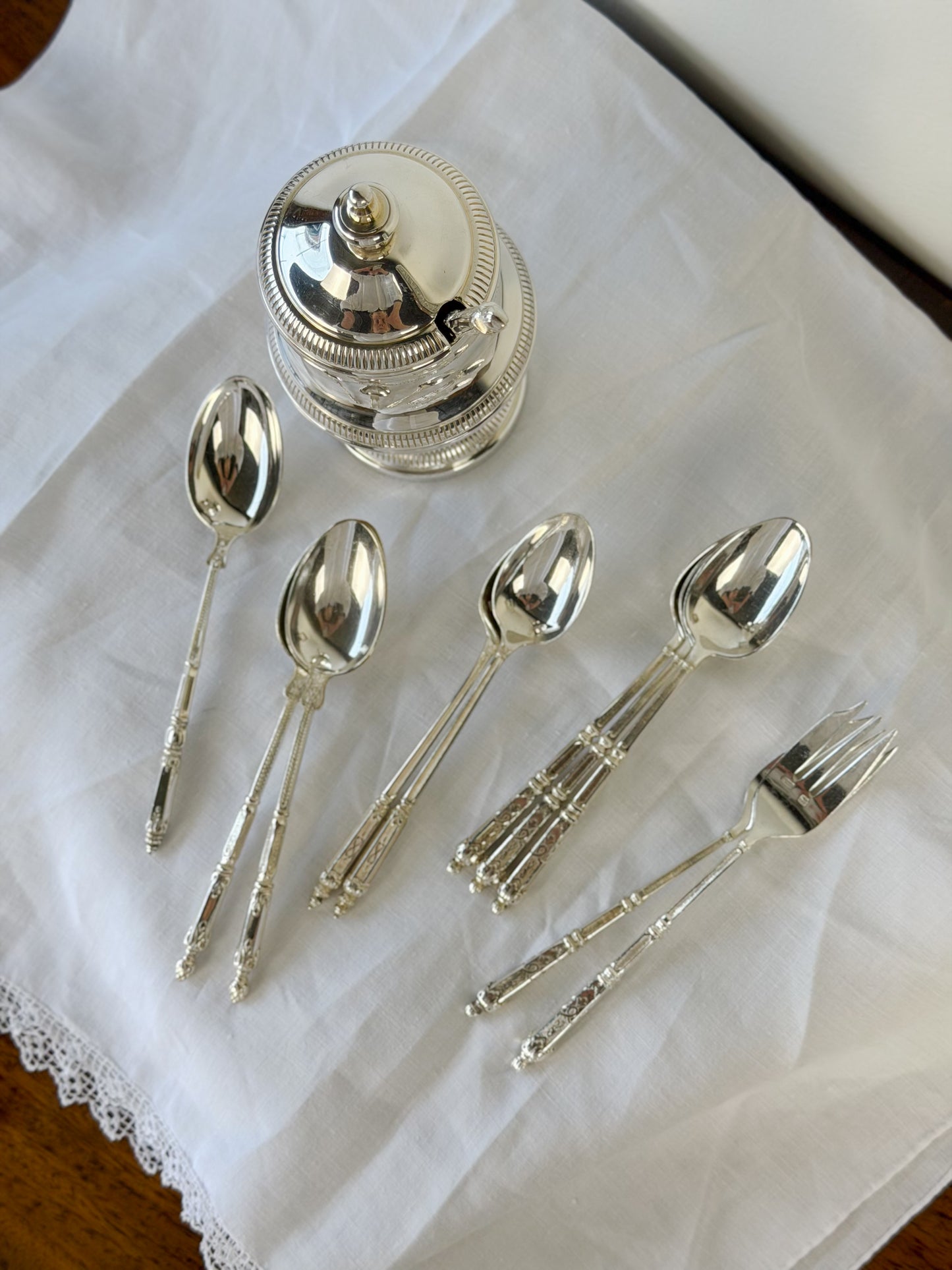 French Silverplate Condiment Spoons & Forks