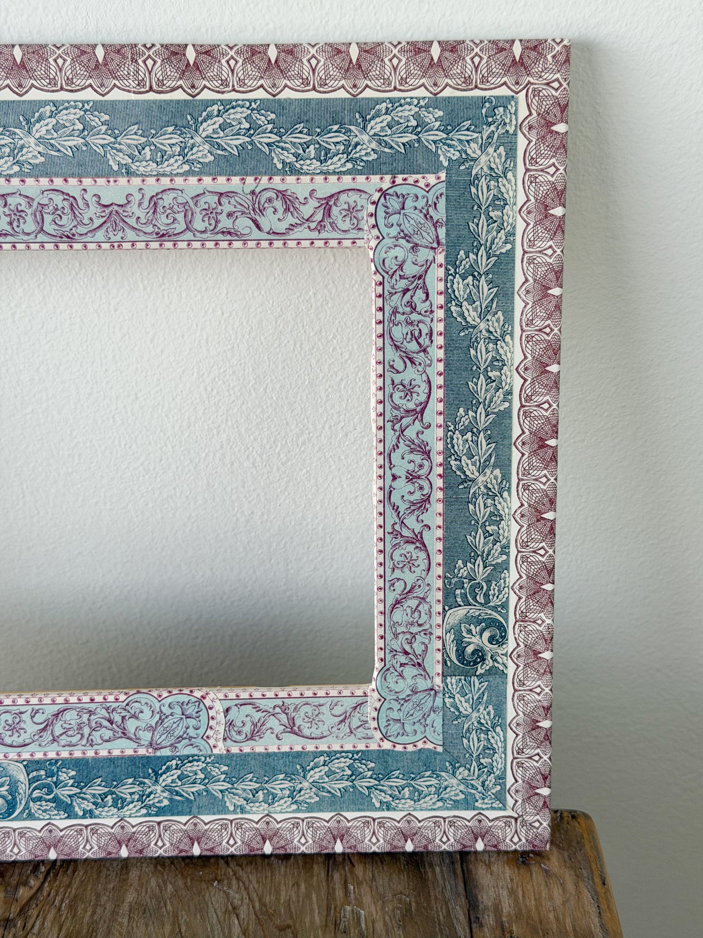 French Découpage Frame | Purple Exterior Border/Vine Interior Border