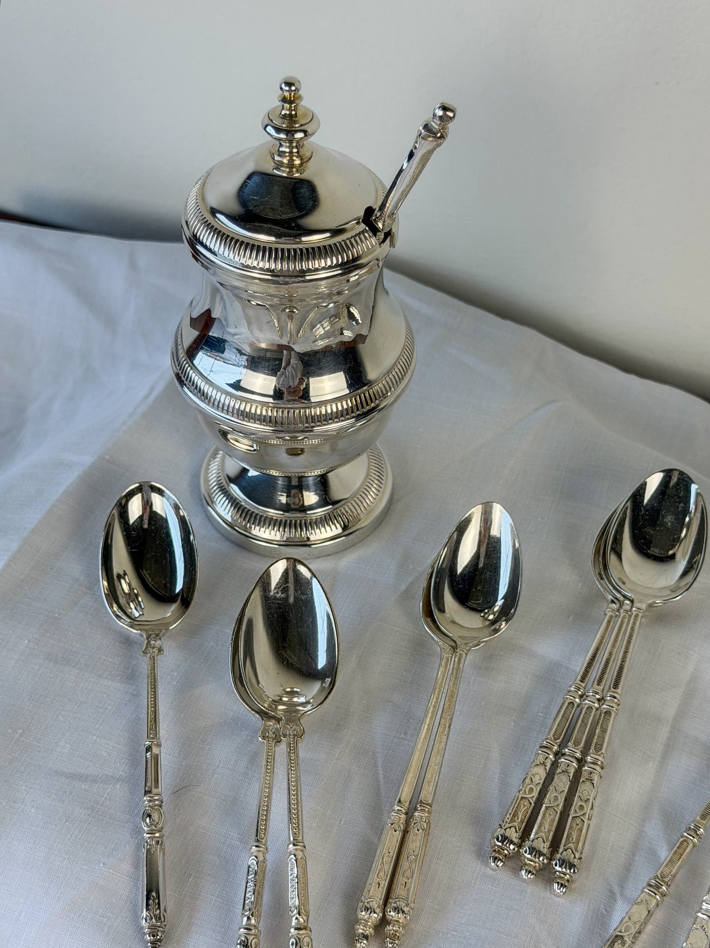 French Silverplate Mustard Jar