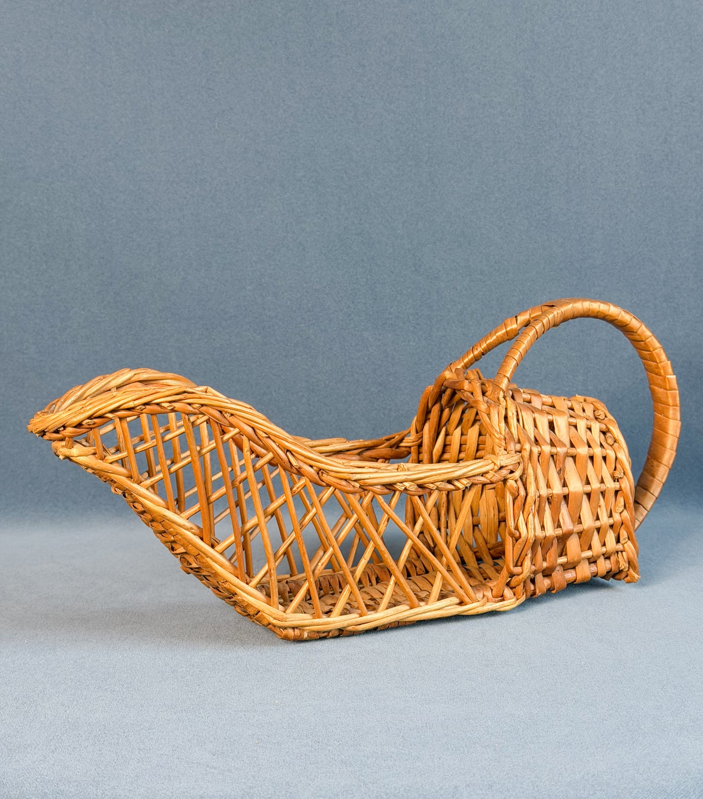 Vintage French Wicker Wine Basket