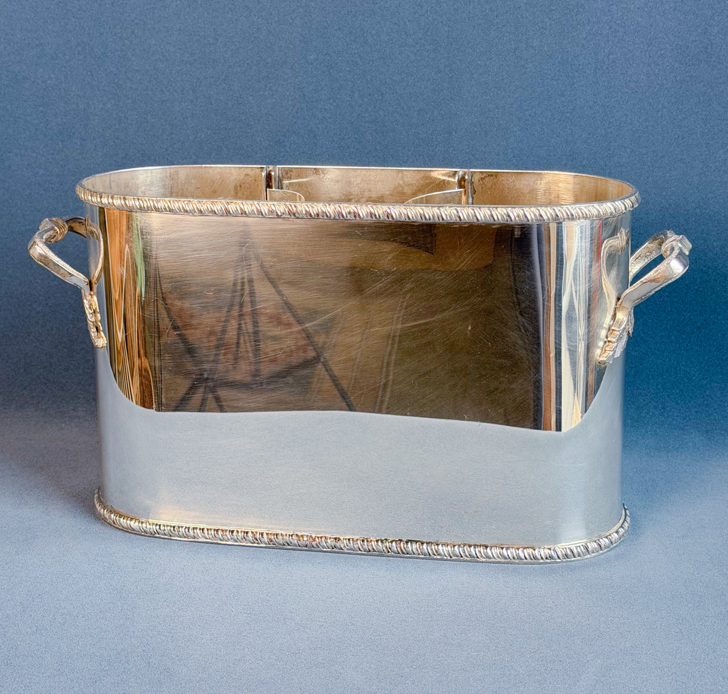 Antique French Silverplate Double Bottle Wine Cooler