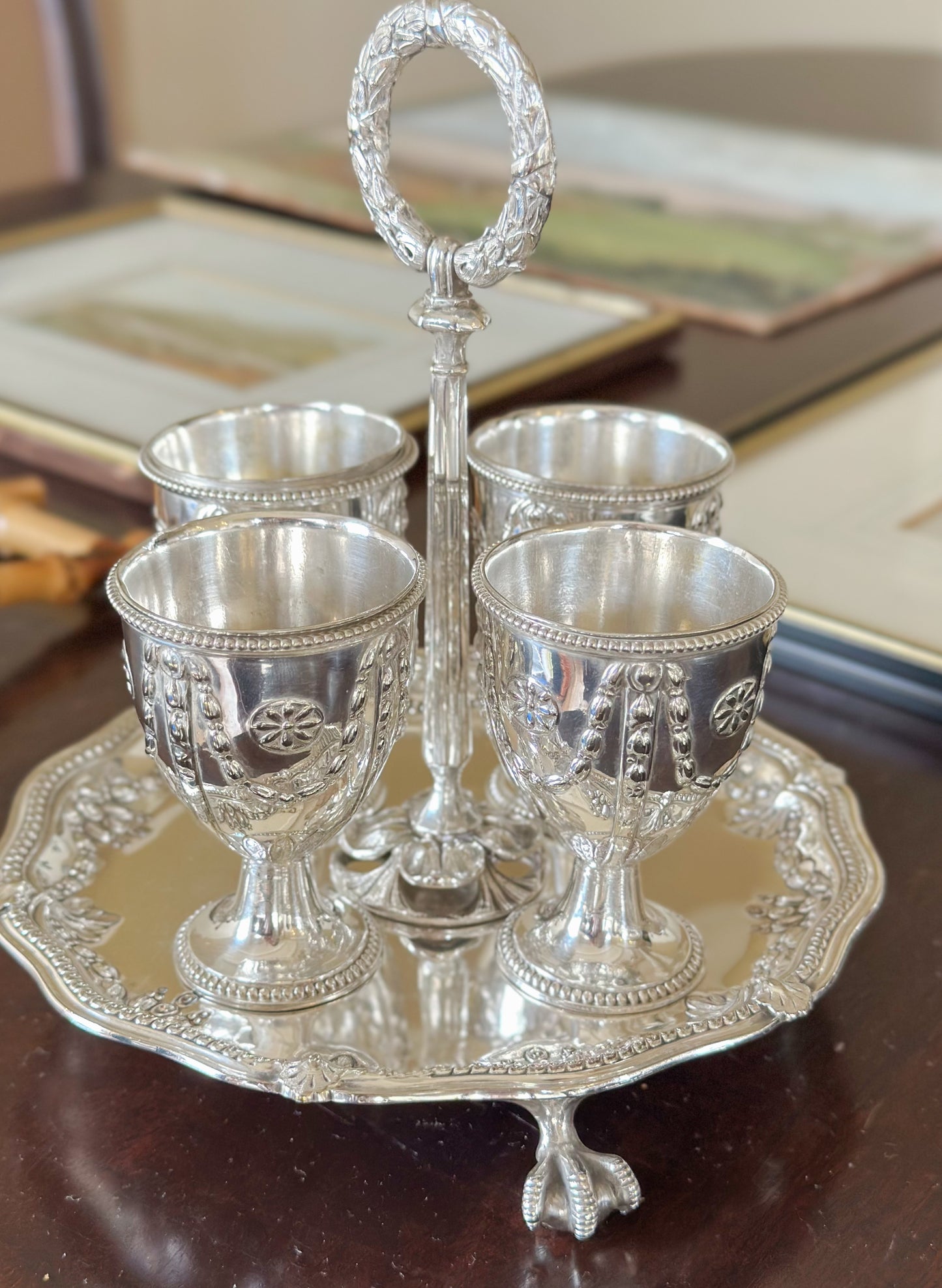 Antique Victorian Silverplate Egg Cruet