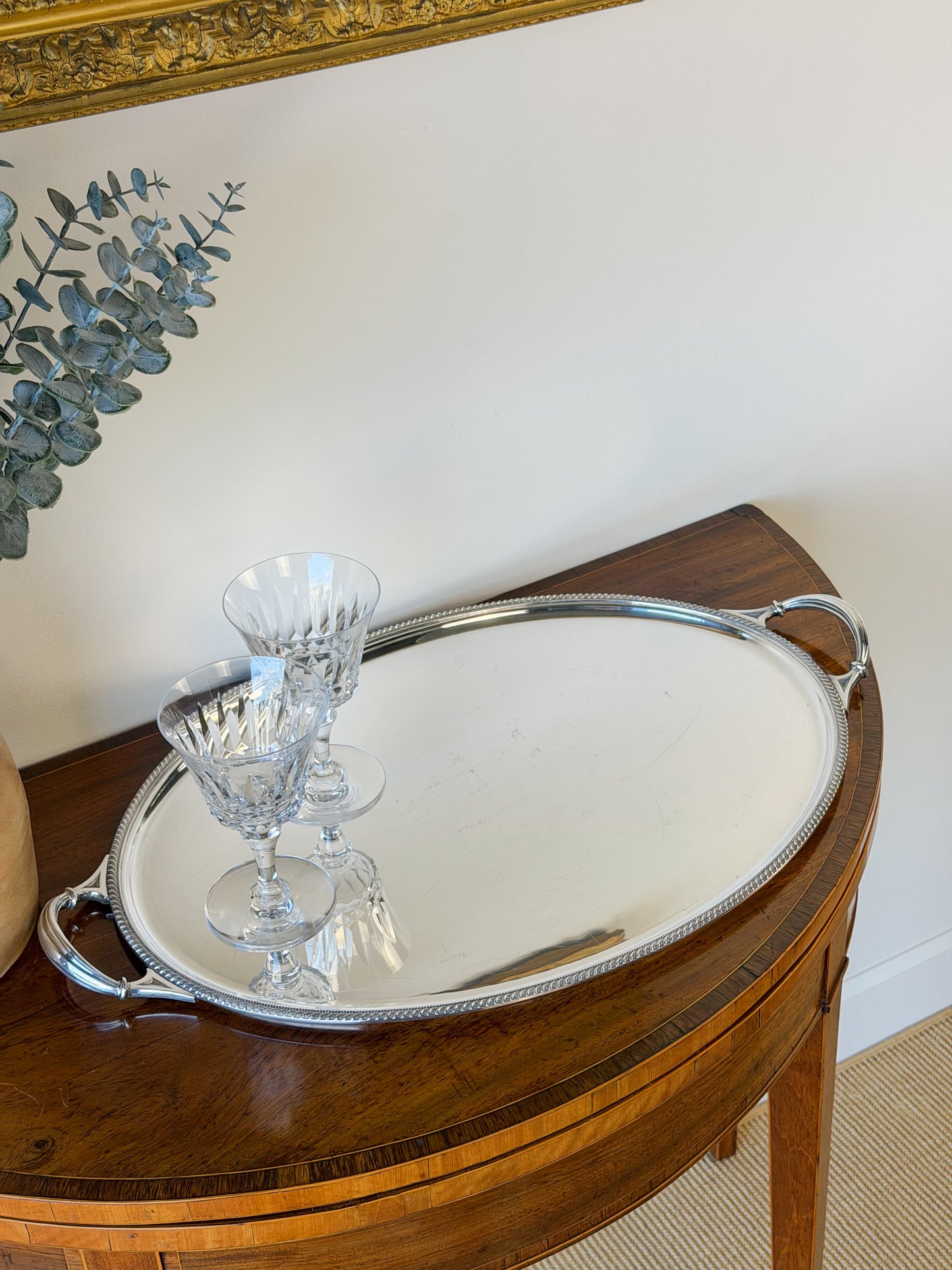 English Silverplate Oval Serving Tray