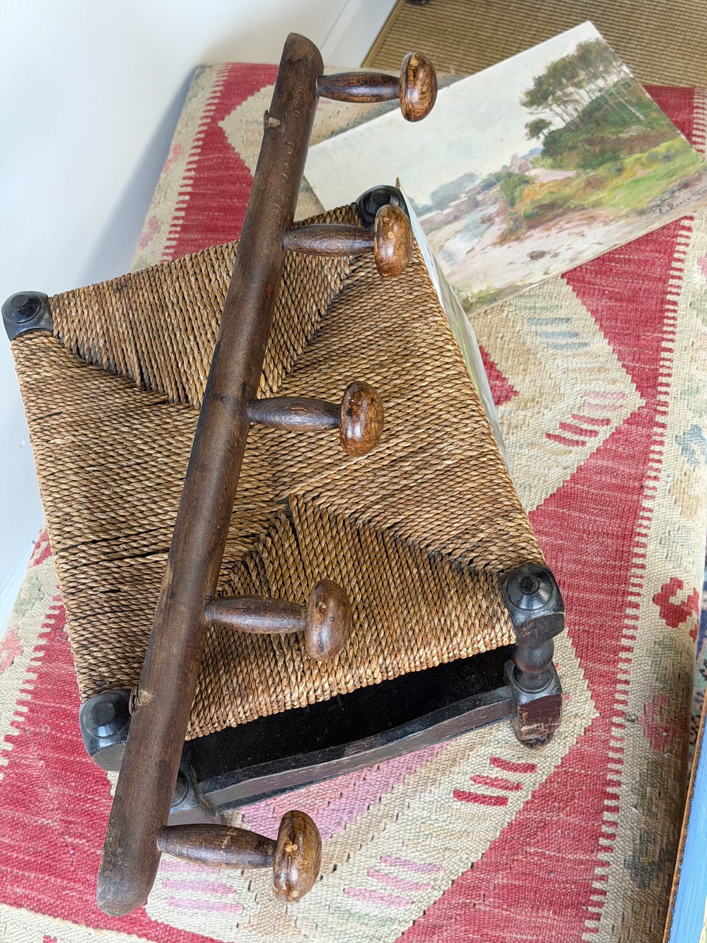 French Stained Beech Coat Rack