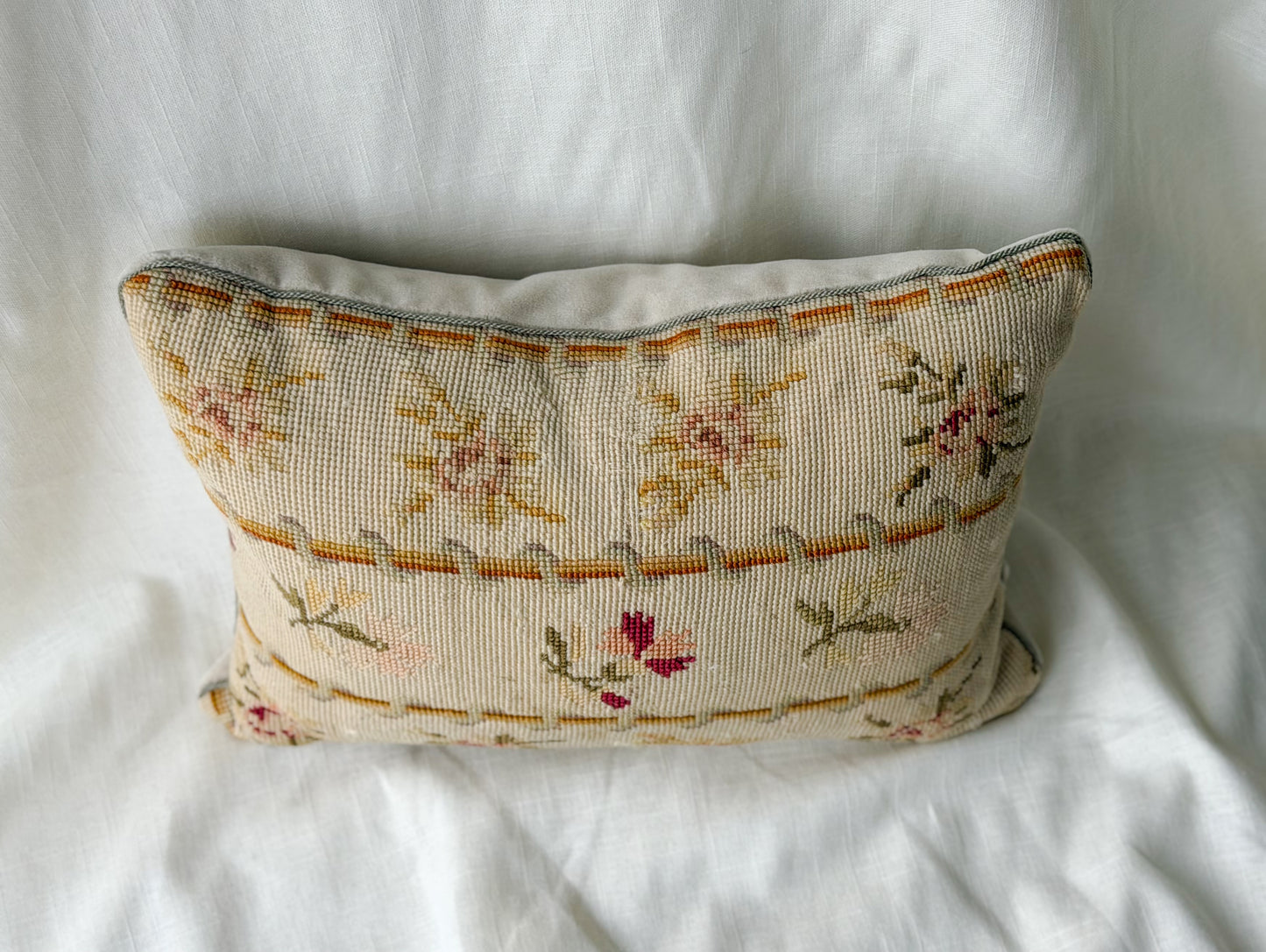 French Wool Textile Accent Pillow