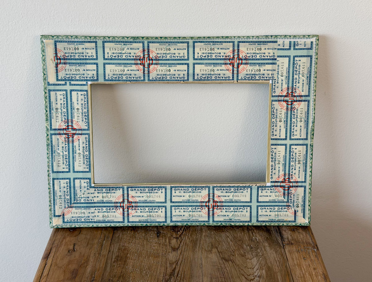 French Découpage Frame No. XIV | Blue/Green/Black/Red + Green Marble