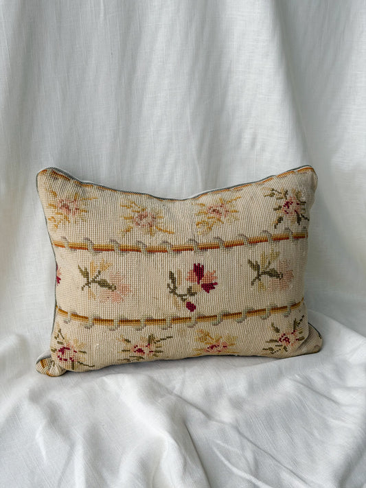 French Wool Textile Accent Pillow
