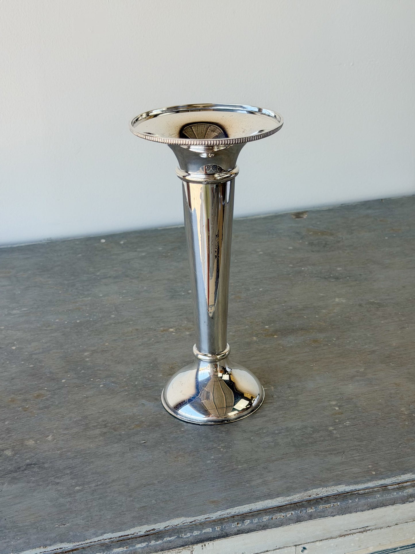 Vintage Silverplate Trumpet Vase
