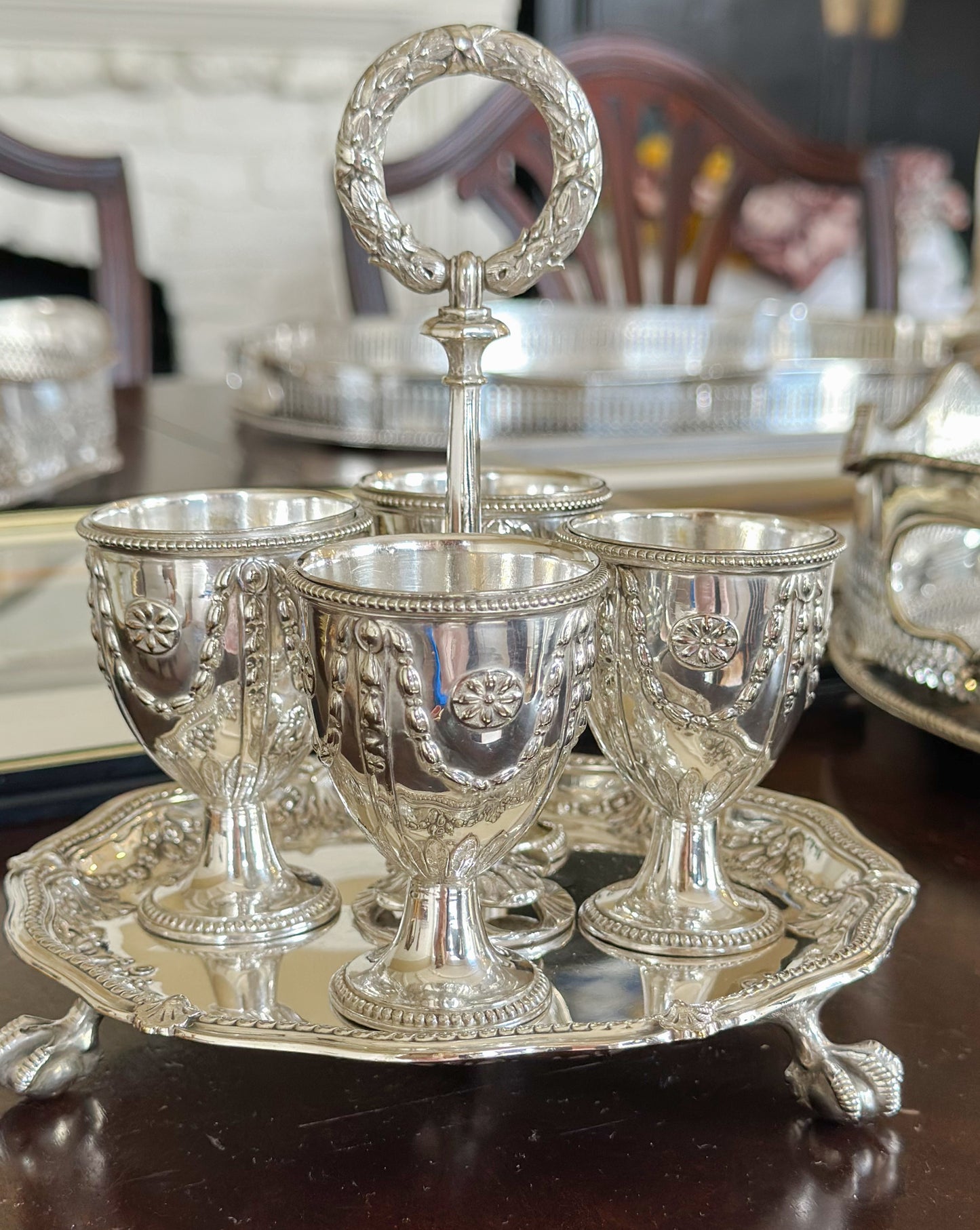 Antique Victorian Silverplate Egg Cruet