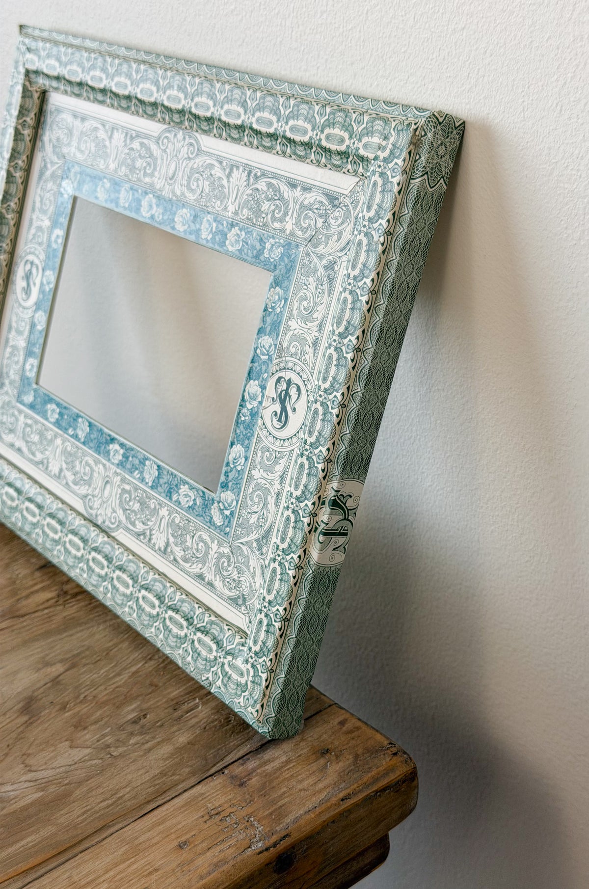 French Découpage Frame No. II | Green Roses “TS”