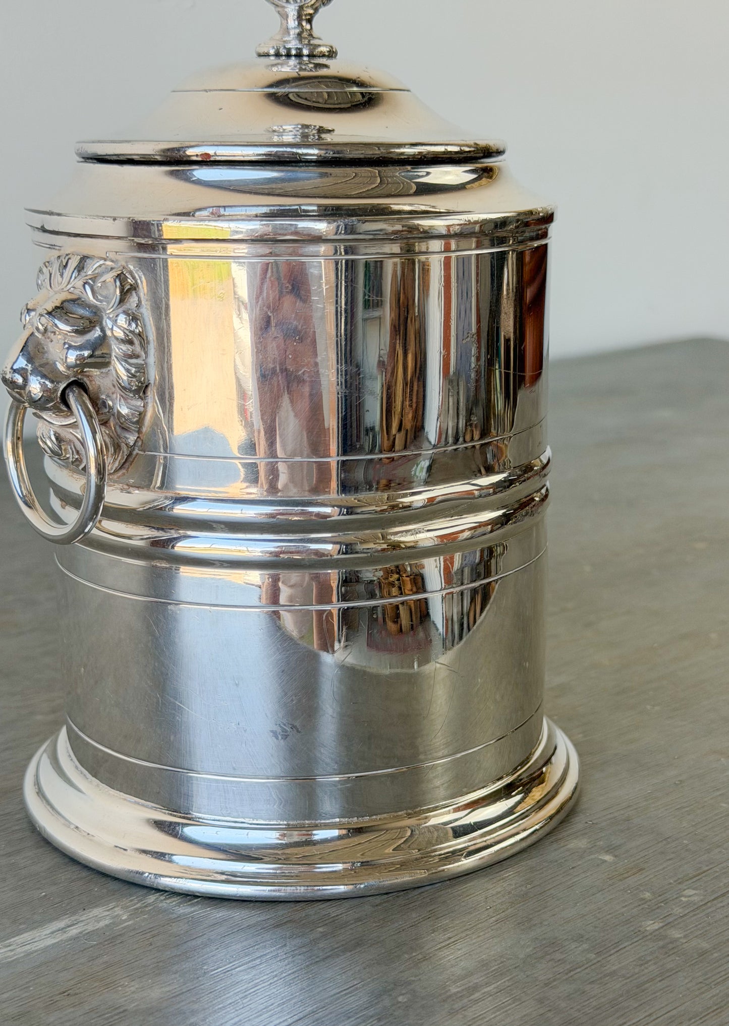 Vintage English Sheffield Silverplate Biscuit Barrel